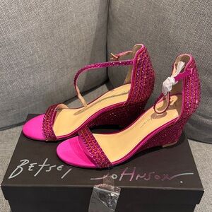 Betsey Johnson Fuchsia Embellished Wedges